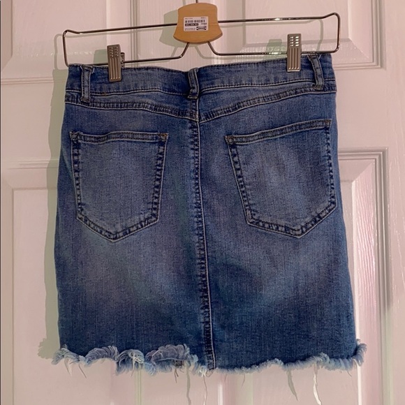 Distressed Denim Mini-Skirt - Picture 3 of 3